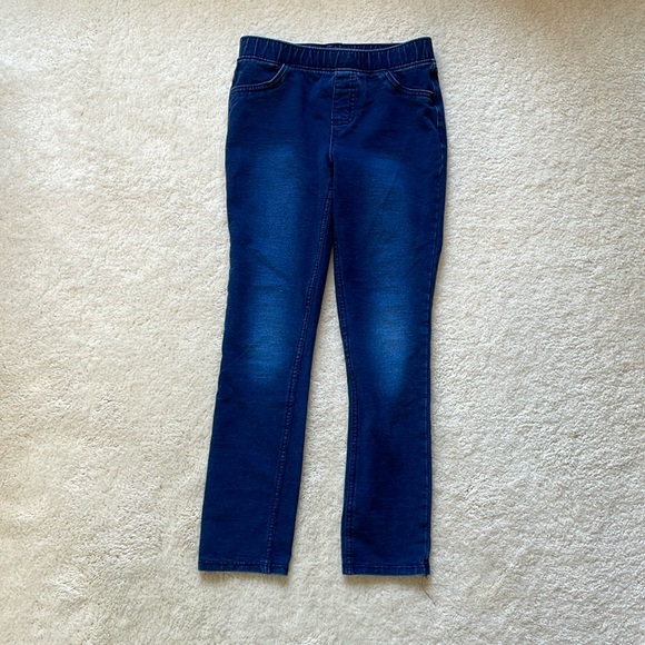 JUMPING BEANS UEC Girls Size 7 Blue Jean leggings Stretchy pull-on - Picture 2 of 9